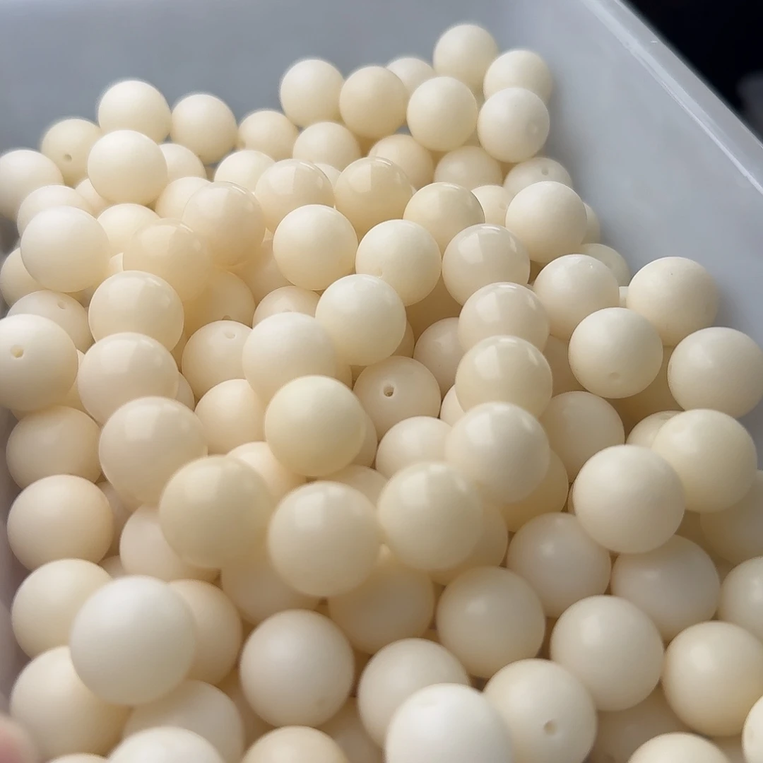 菩提根/象牙果吊坠50 颗白圆 15