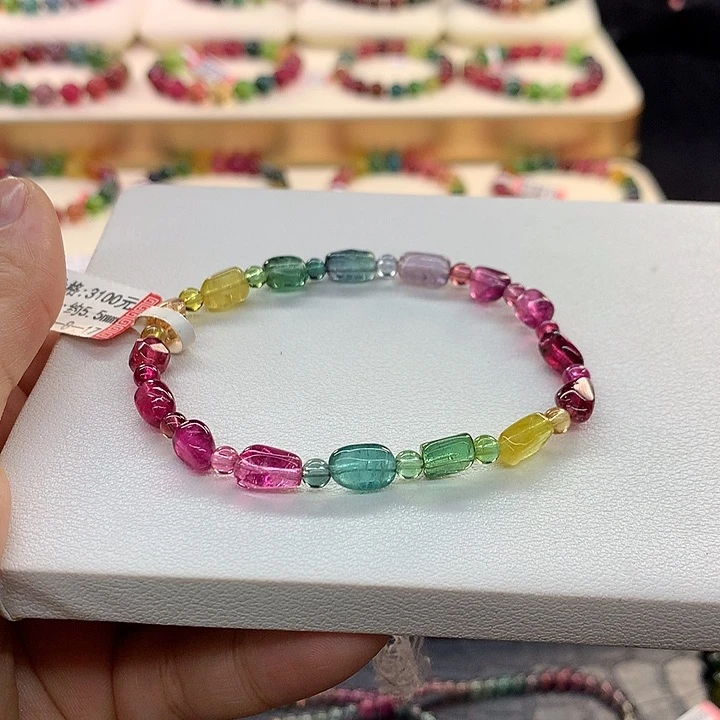 碧玺手链未镶嵌紫*彩虹手串