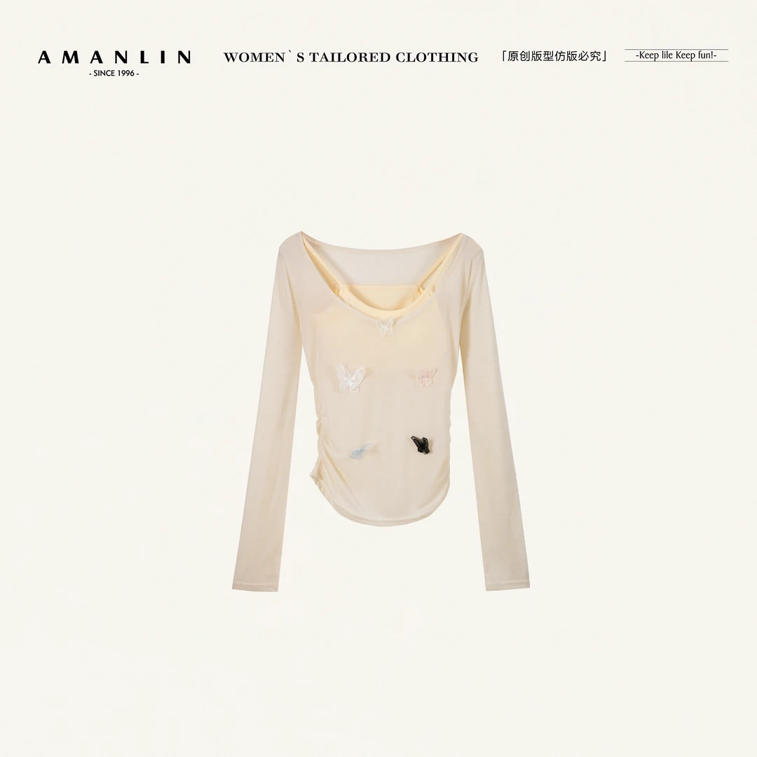 AMANLIN/阿谩琳欧若风晒罩衫吊带女夏季修身显瘦两件套Y599129