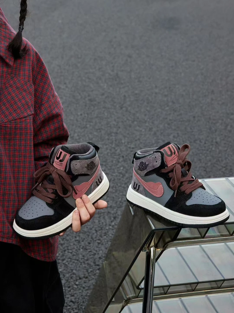 男童高帮板鞋2025冬儿童二棉加绒运动鞋软底防滑女童鞋子 魔术贴