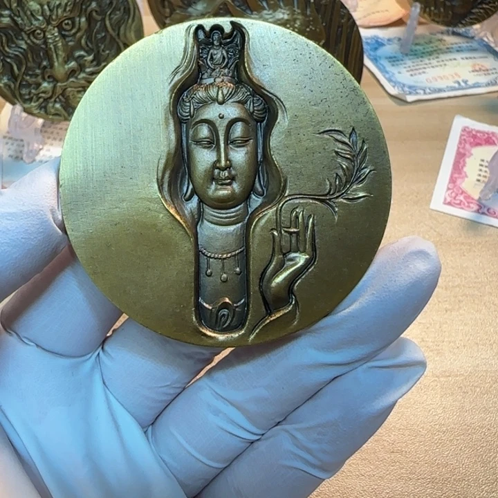 其他普通金属杨柳观音铜章一枚