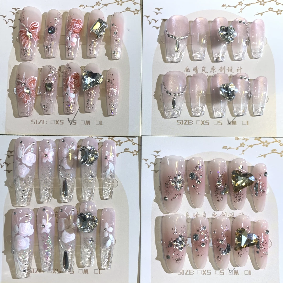 【现货+孤品】巨闪出街日常纯欲辣妹锆石钻纯手工穿戴甲