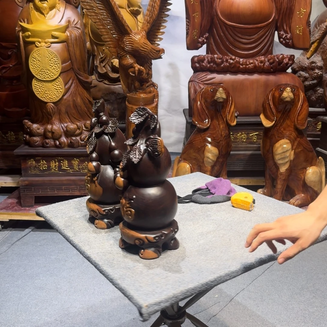 因***我风车木（黑檀木）黑檀木葫芦摆件一对