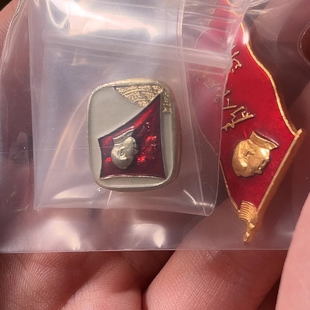 神***光一对铝制徽章闪拍