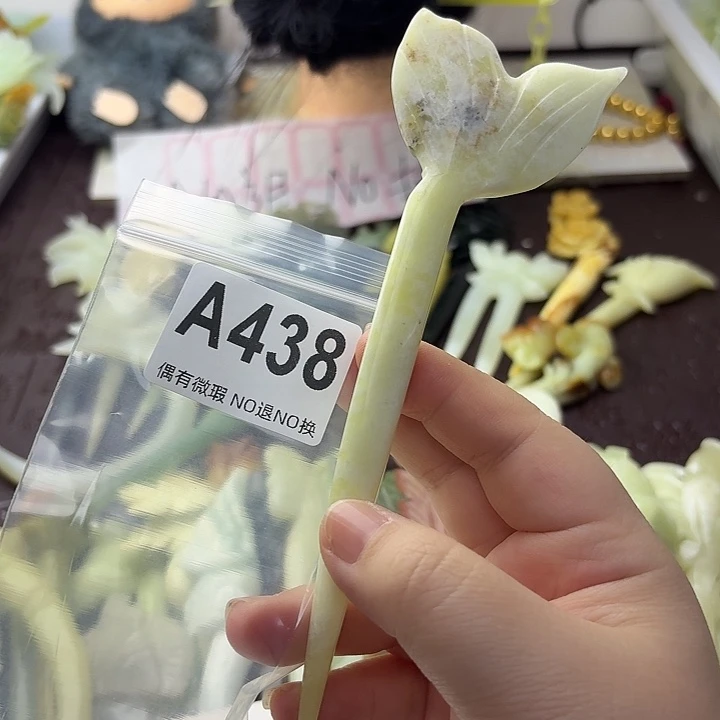 菜***腿蛇纹石玉合金发饰