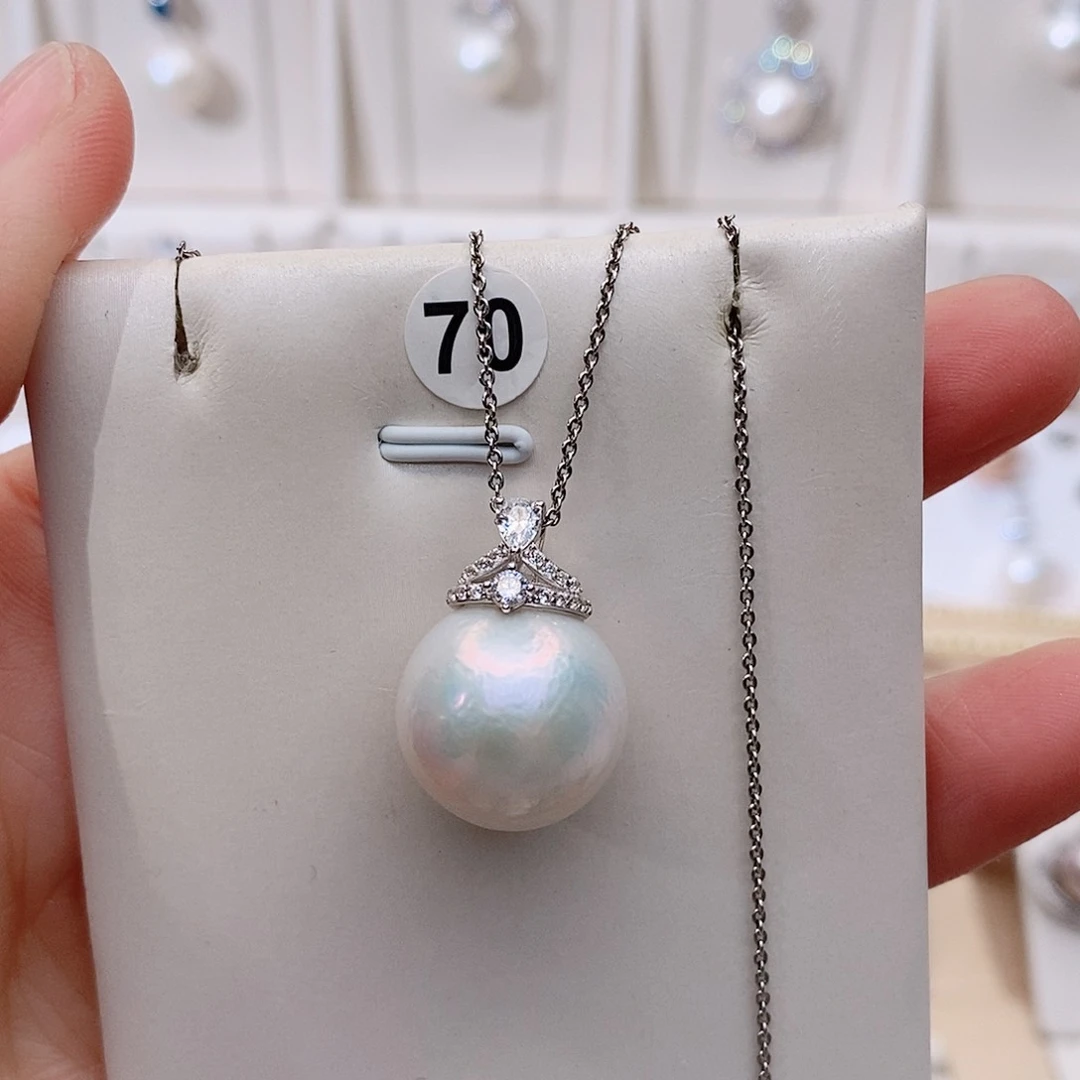 颈饰银S925镶嵌淡水珍珠
