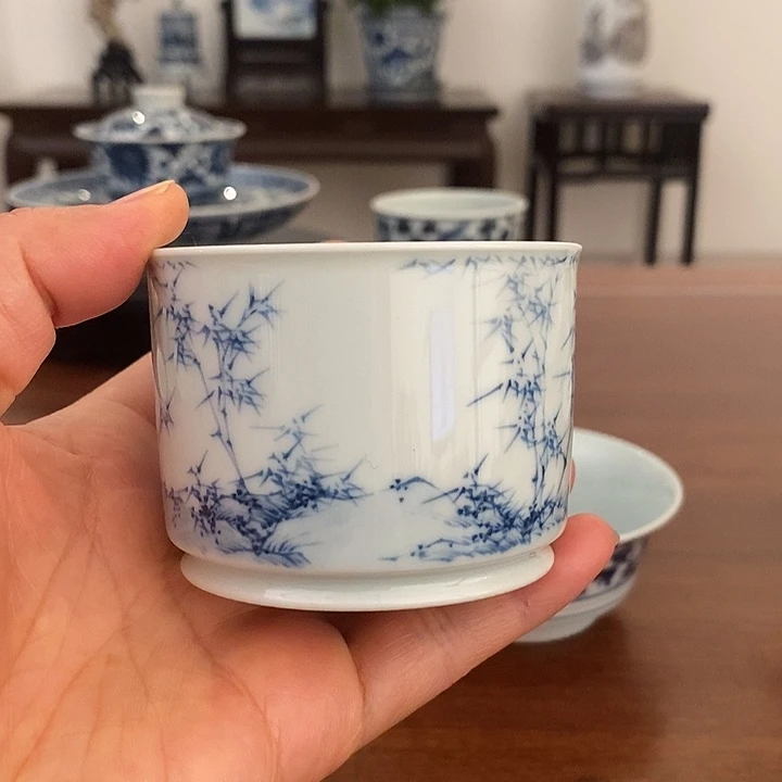 景德镇艺术墨竹单杯