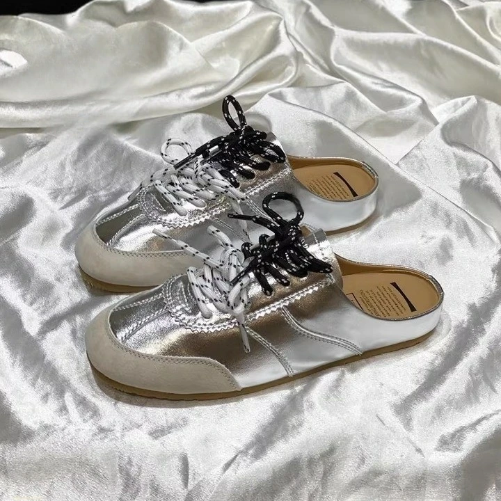 包头半拖鞋女夏季外穿2025时尚双系鞋带懒人鞋子女ins潮牌百搭