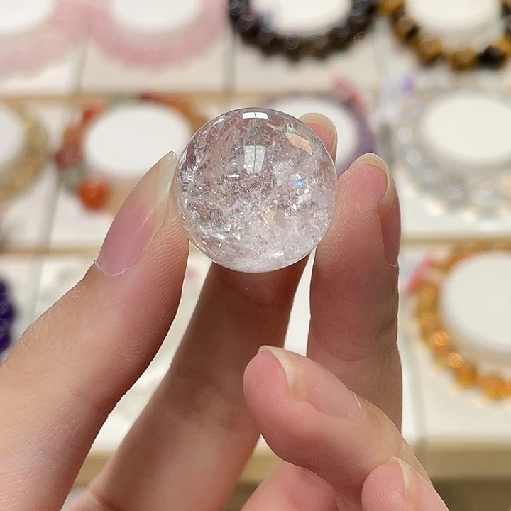 水晶未镶嵌手链喜马拉雅白水晶球 47号