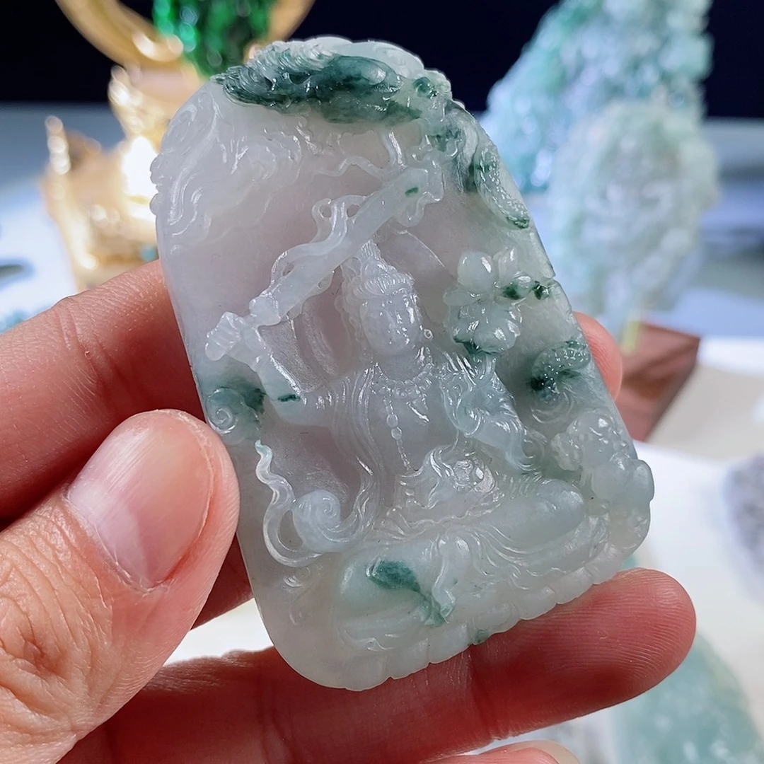 定制翡翠未镶嵌缅甸天然翡翠观音