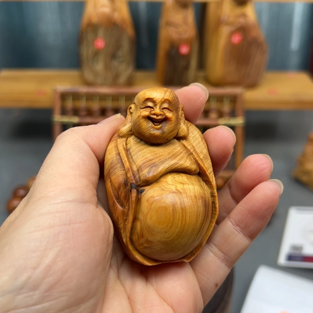 岚***柜木崖柏木摆件手把件，