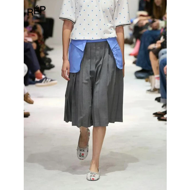 REP-ASHLEY WILLIAMS设计师品牌 蓝拼灰长裙25SS早春穿搭