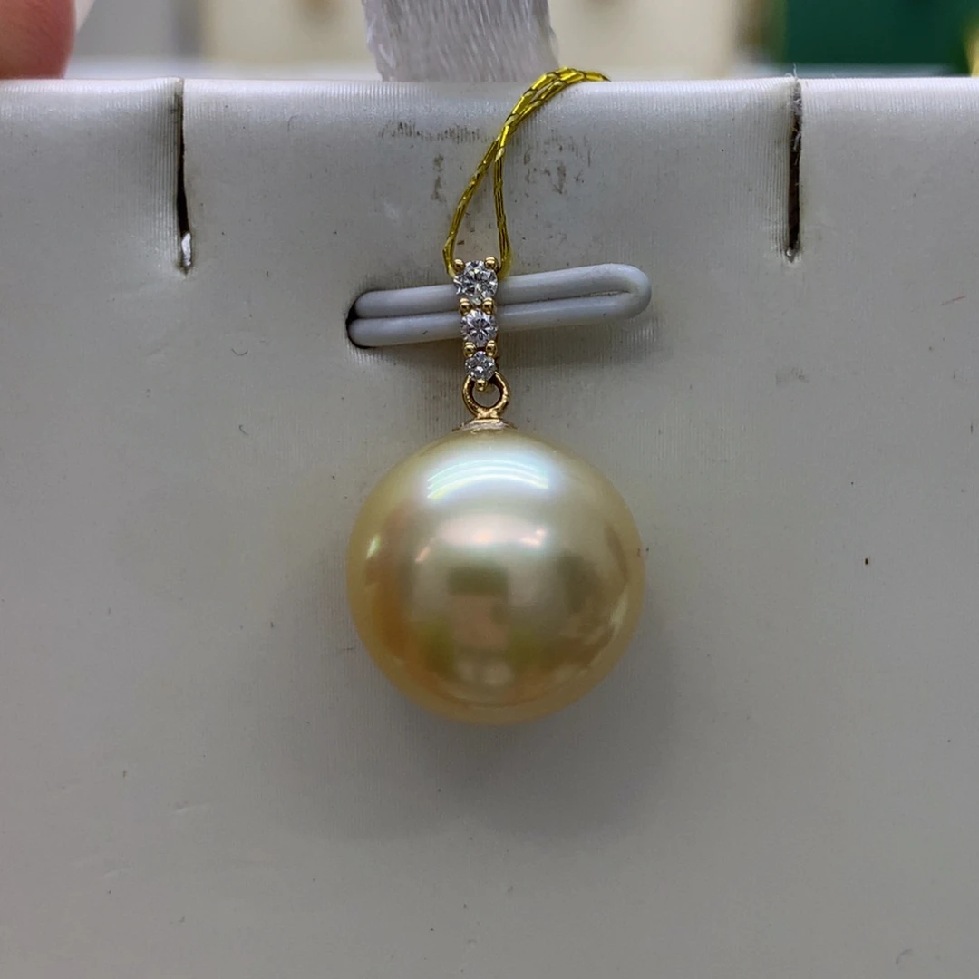 海水珍珠吊坠(不含链)18K金镶嵌
