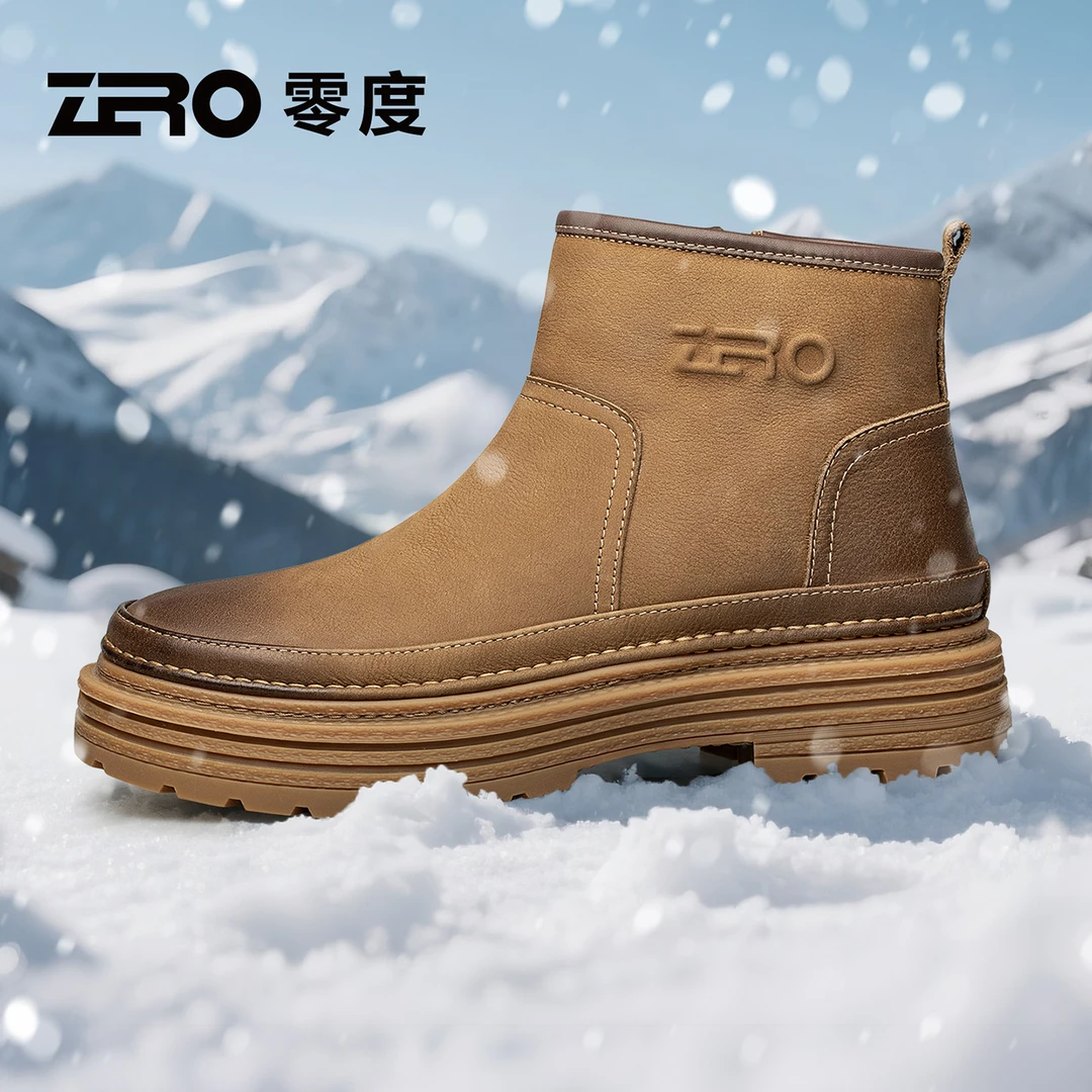 ZRO零度【零下神器】男士冬季保暖雪地靴英伦防滑厚底雪地靴55026