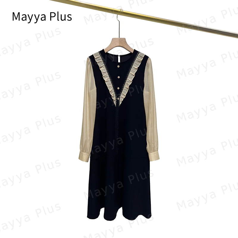 Mayya Plus原创设计时尚气质显瘦百搭简约法式显瘦连衣裙32316506