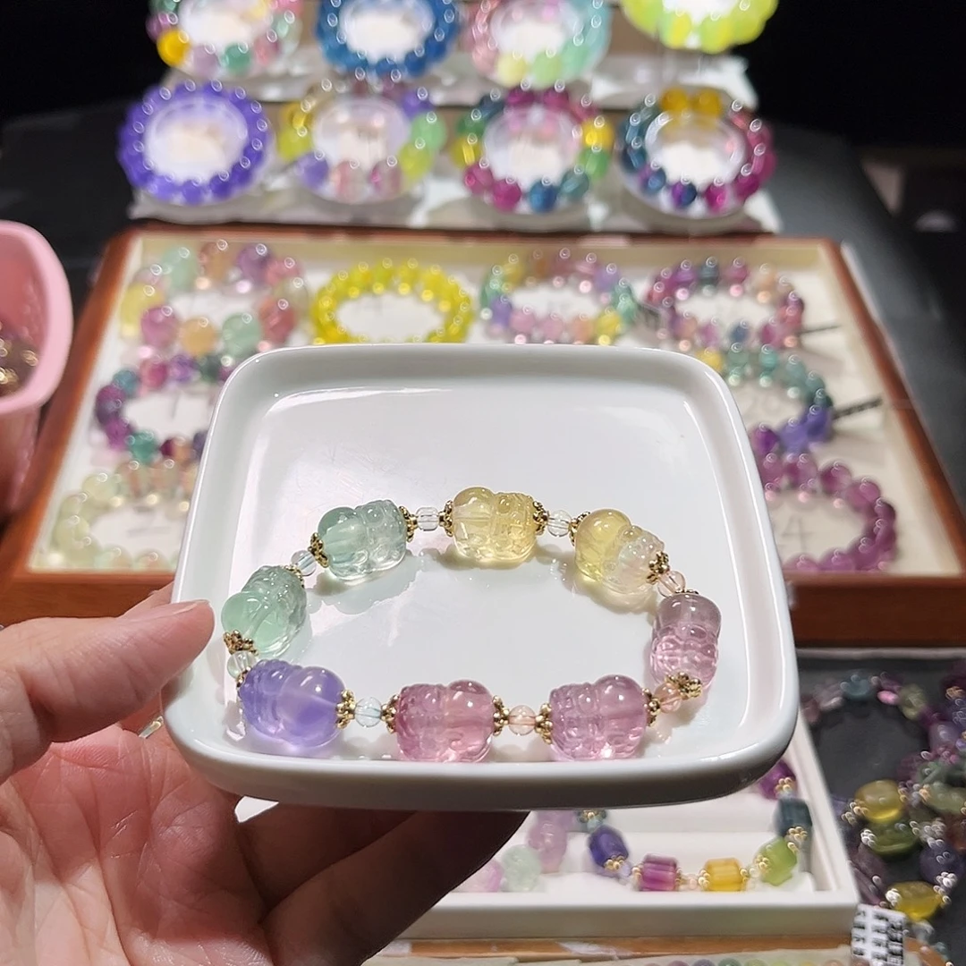 手串未镶嵌萤石马卡龙貔貅