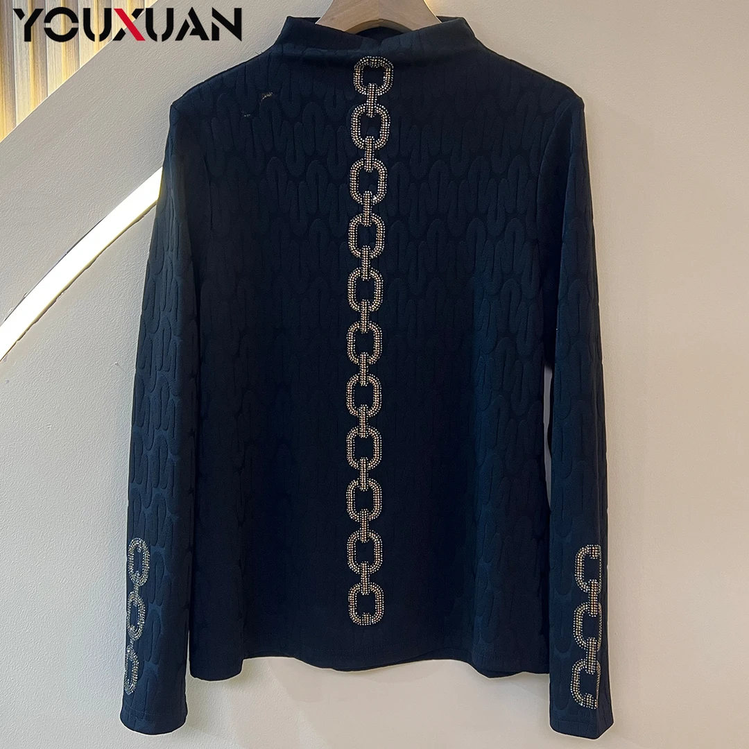 【设计师款】2024女士秋冬长袖半高领上衣休闲时尚小衫87551