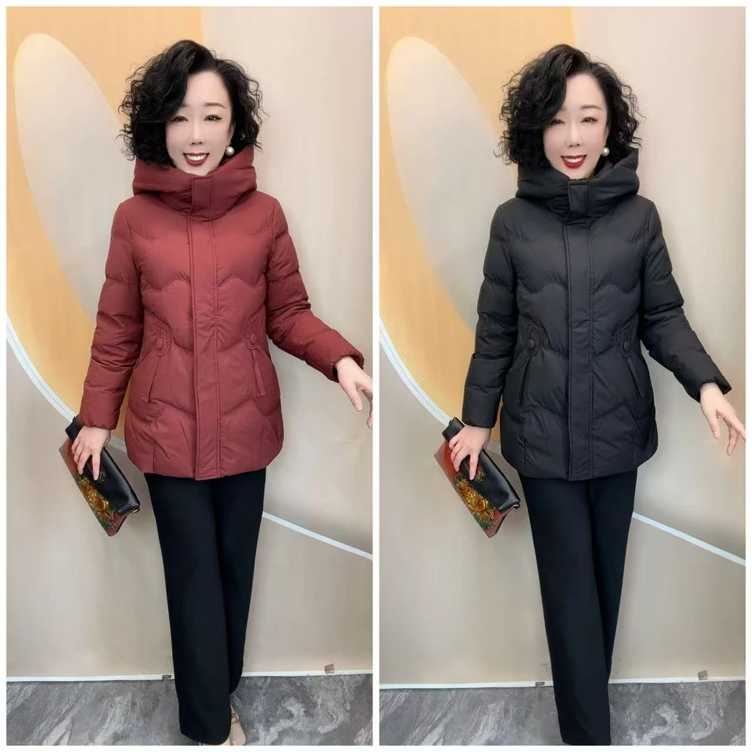 10新款冬优雅妈妈时尚中款百搭保暖柔软厚实中款防寒衣，72衣长