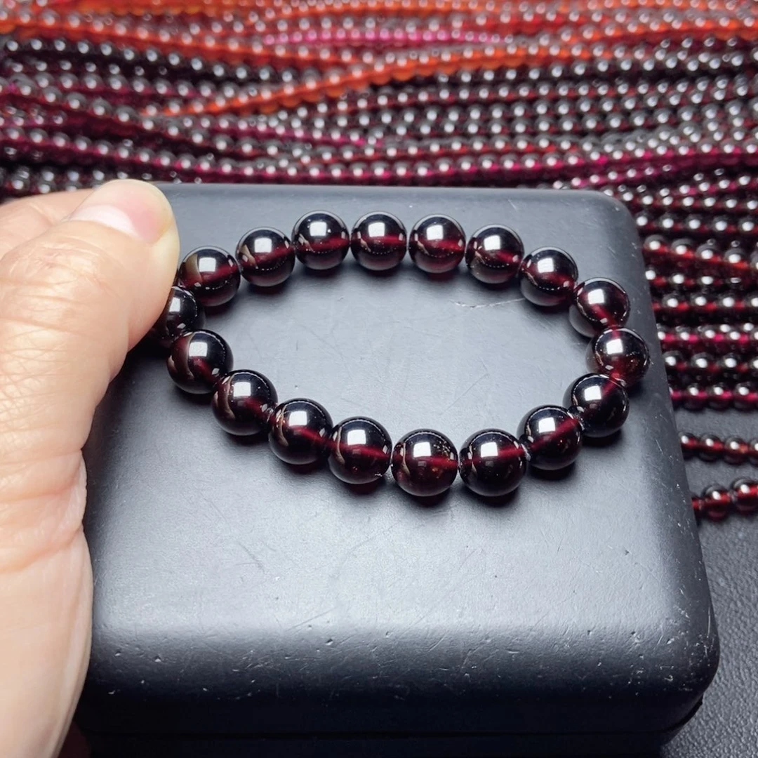 未镶嵌手链石榴石9酒红色