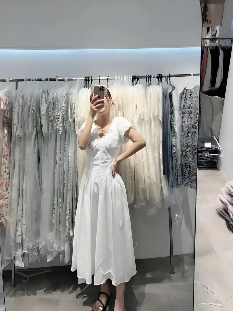 【300-500孤品】法式茶歇裙设计师森系连连衣裙孤品