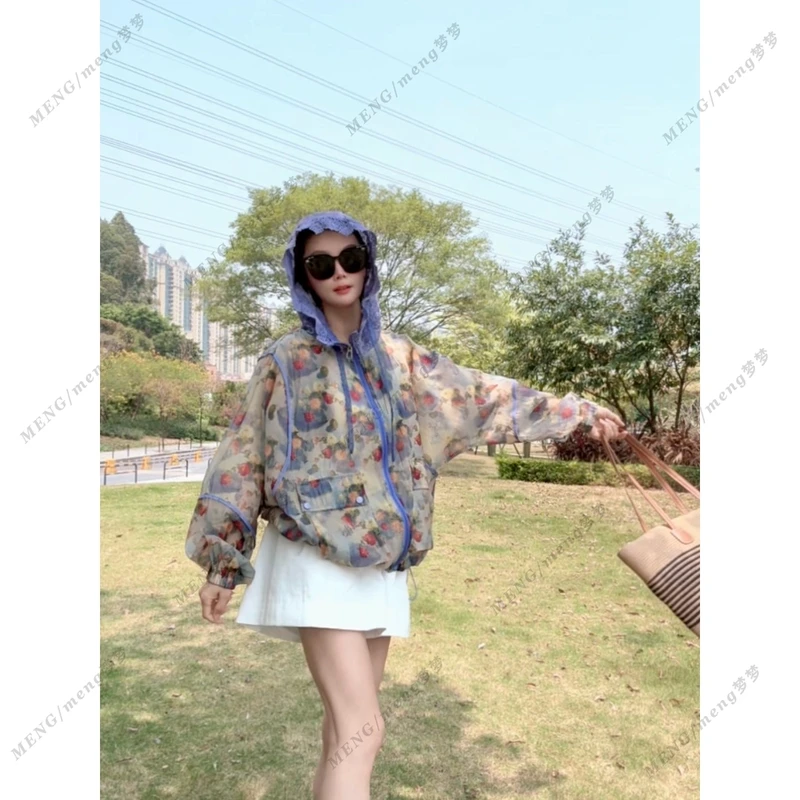 Meng 朦胧紫夏 【现货】原创设计流行蕾丝度假必备透气轻薄外套*357