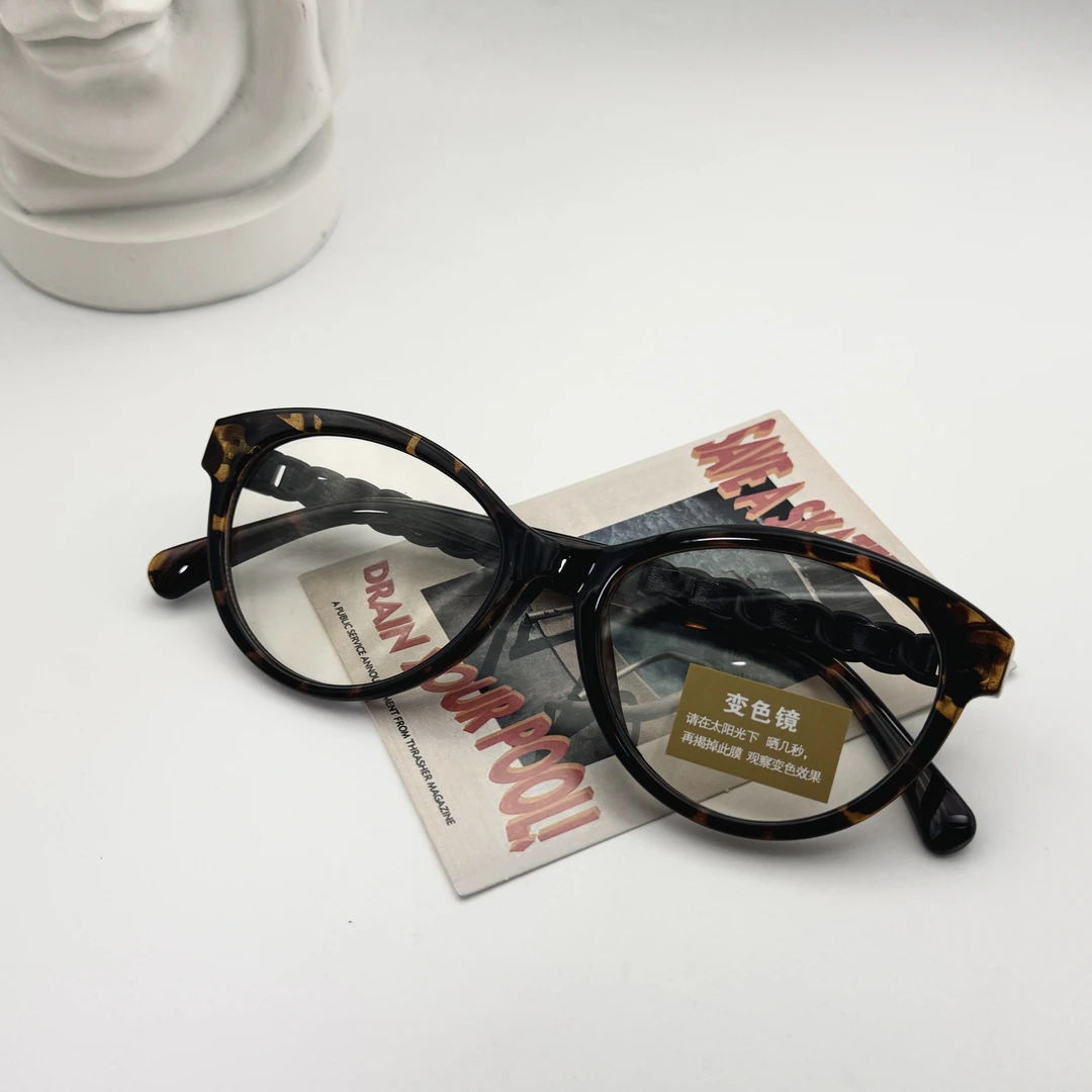 【5090】猫眼变色气质平光男女款高级感时尚韩系欧美