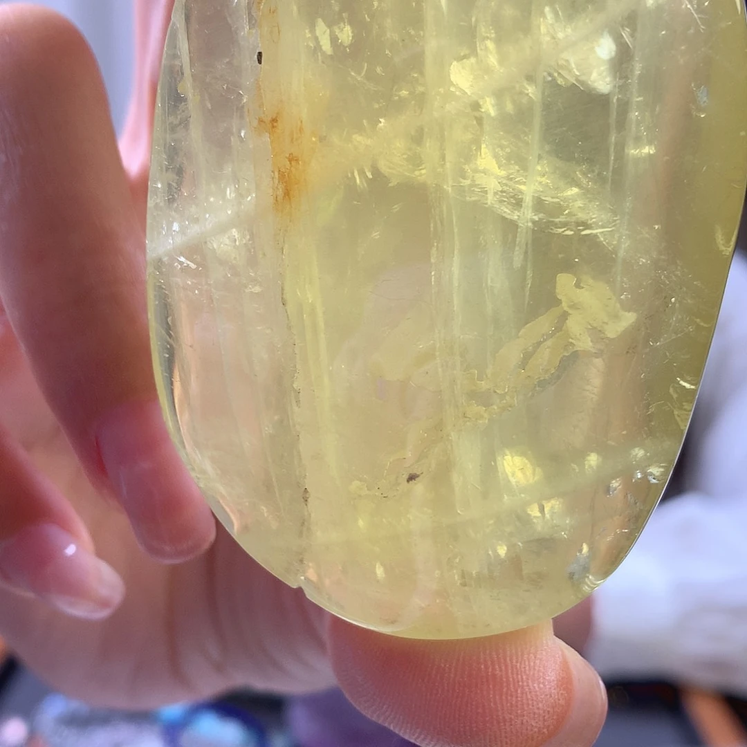 黄晶珠宝半成品未镶嵌黄水晶手把玩