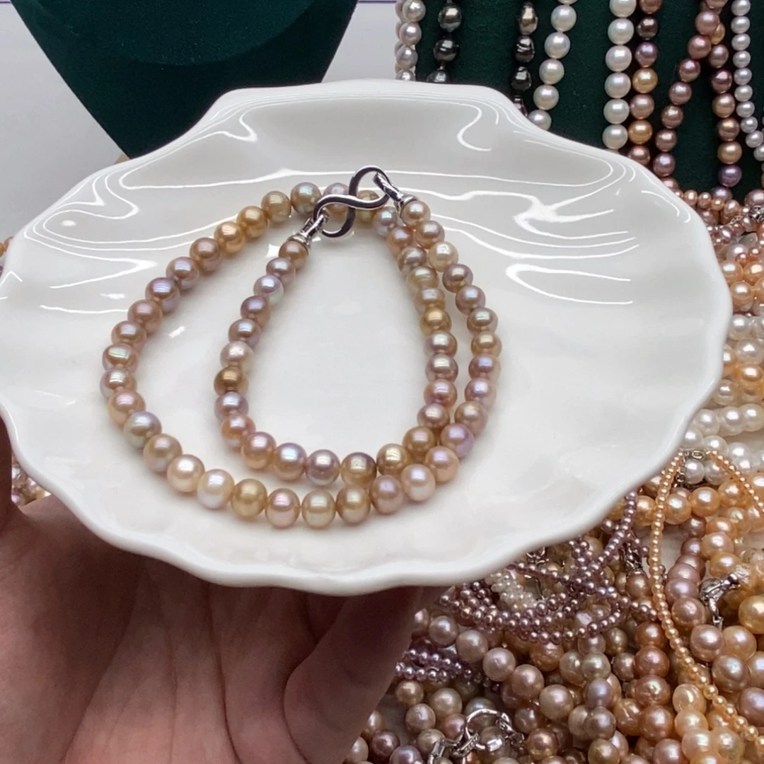 善***阳银S925镶嵌淡水珍珠天然淡水珍珠无人工干预