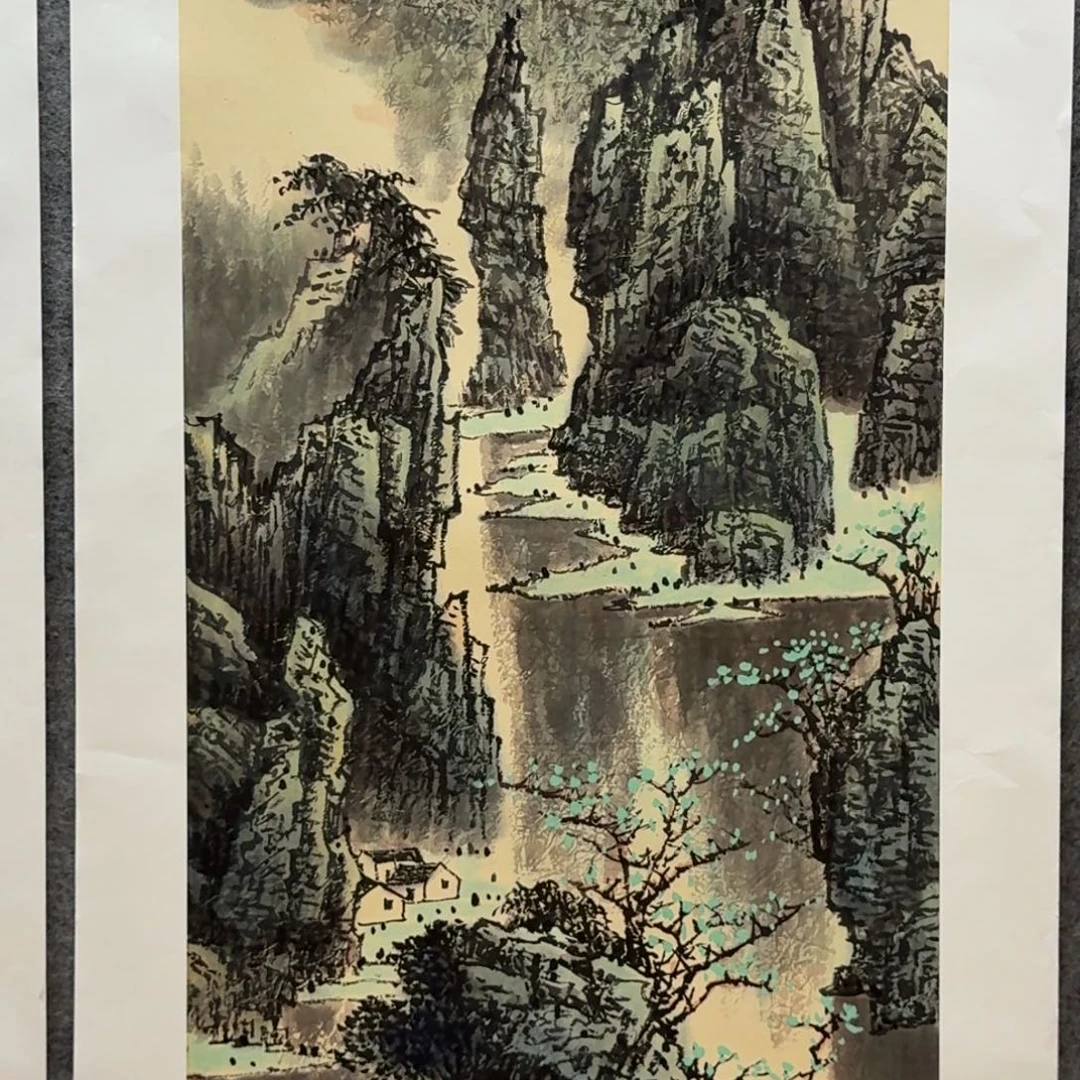 国画三尺作品山水哈哈