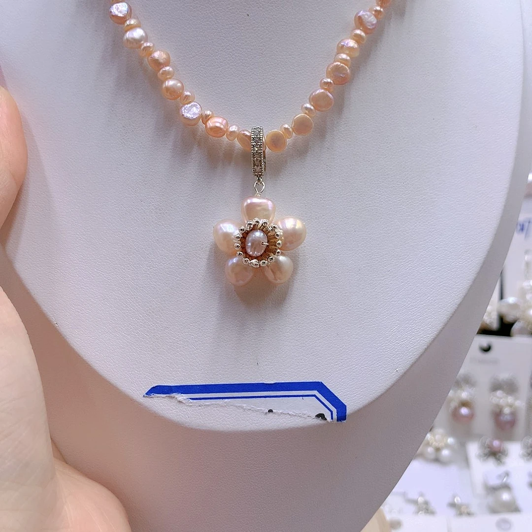 银S925镶嵌耳饰淡水珍珠