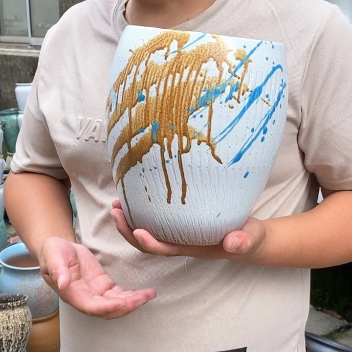 紫砂花盆口16高20瑕疵