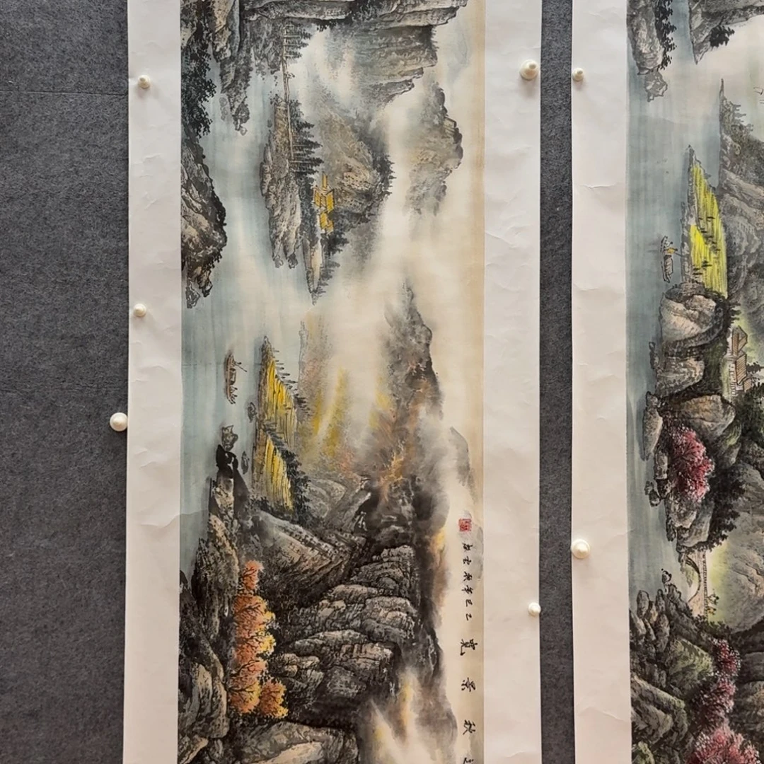 国画程云启180x50作品山水