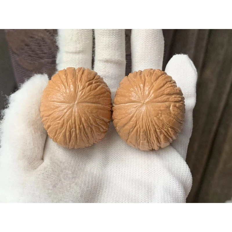 猴头核桃元宝手把件，文玩猴头核桃手捻，雕刻猴头核桃手串