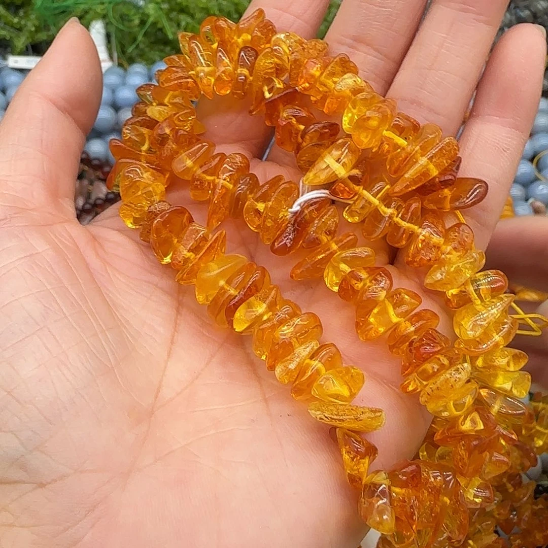 玛瑙/玉髓合金珠宝半成品蜜蜡8-10mm一条027