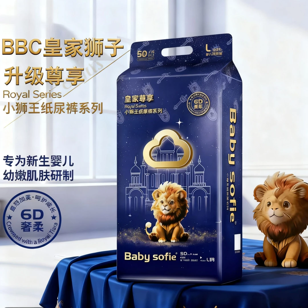 【官方破价】BBC皇家狮子升级系列超薄干爽整夜新生儿纸尿裤拉拉裤