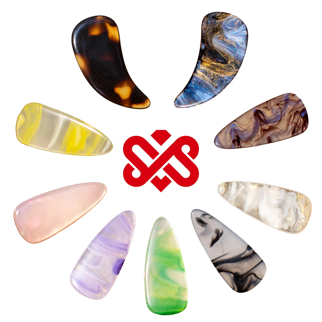 水晶石尼龙炫彩古筝指甲-材质坚韧纹理梦幻配色唯美