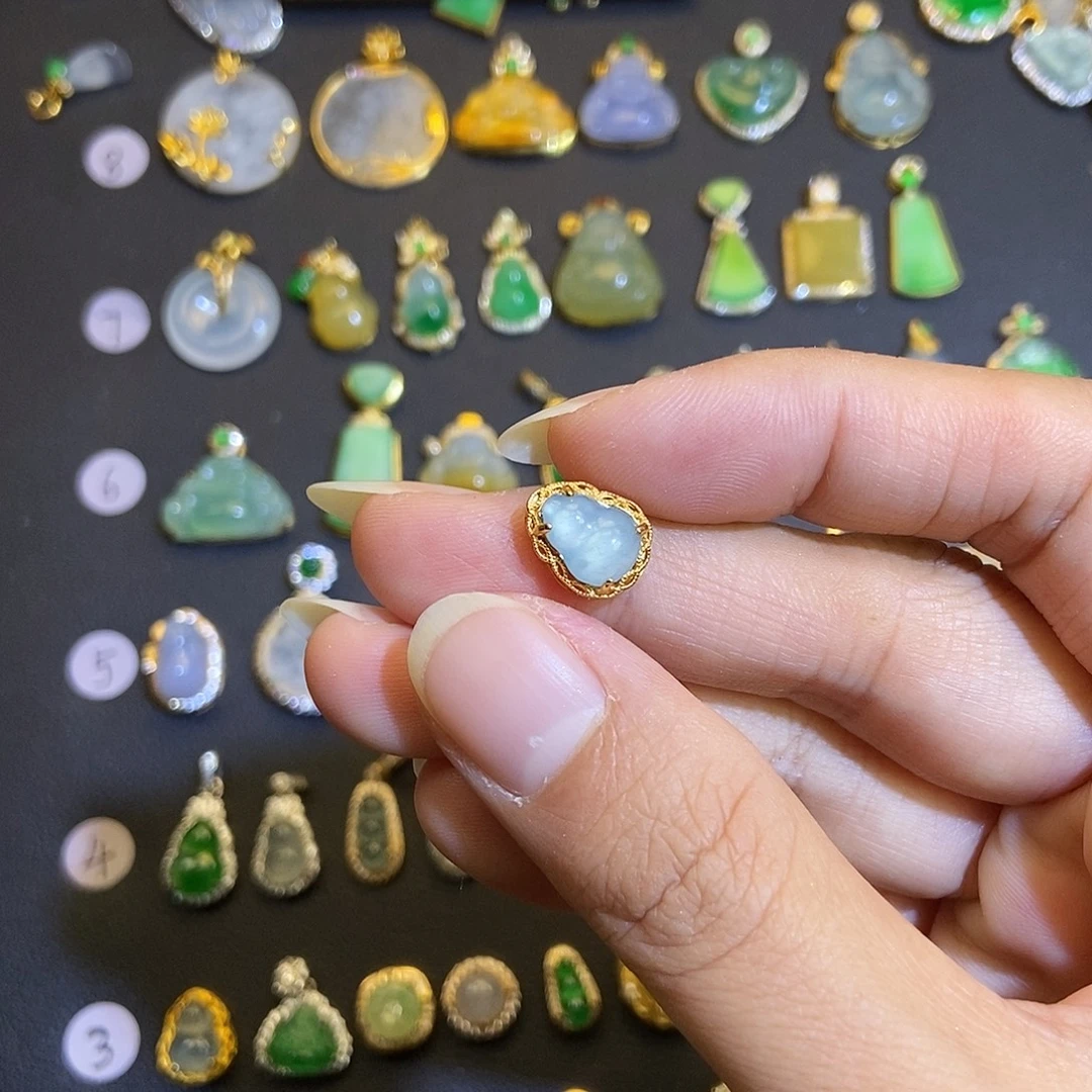 翡翠银S925镶嵌吊坠(不含链)