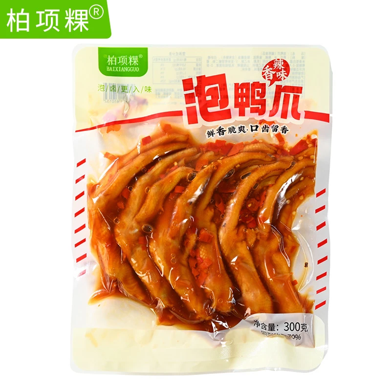 柏项粿鸭掌泡椒酸辣香辣卤味300g爆款大包装零食网红小吃即食新款