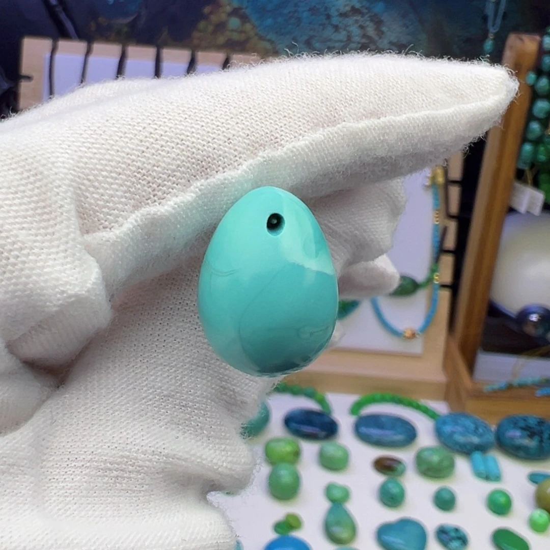 绿松石蓝料吊坠13.4mm兰