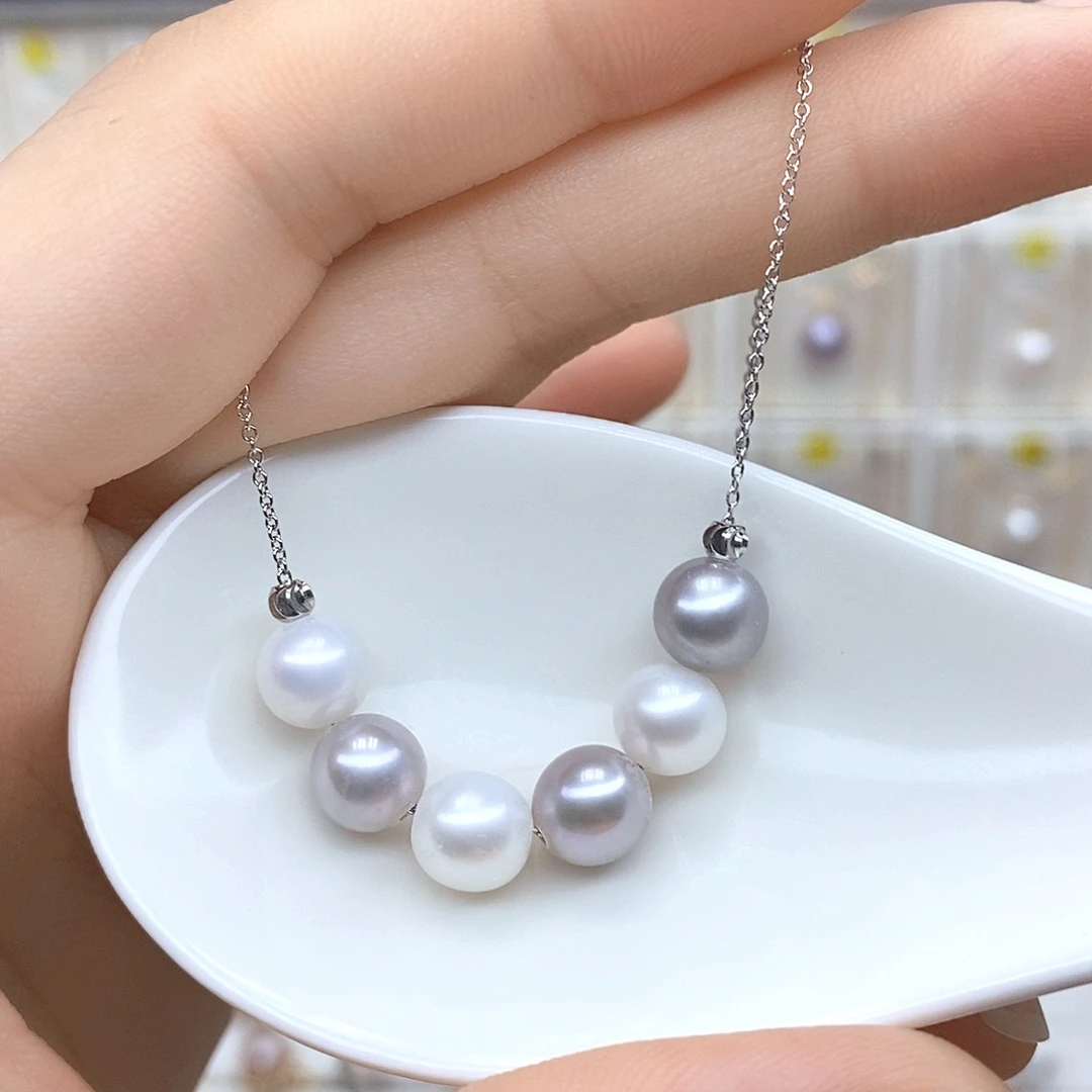 淡水珍珠银S925镶嵌颈饰