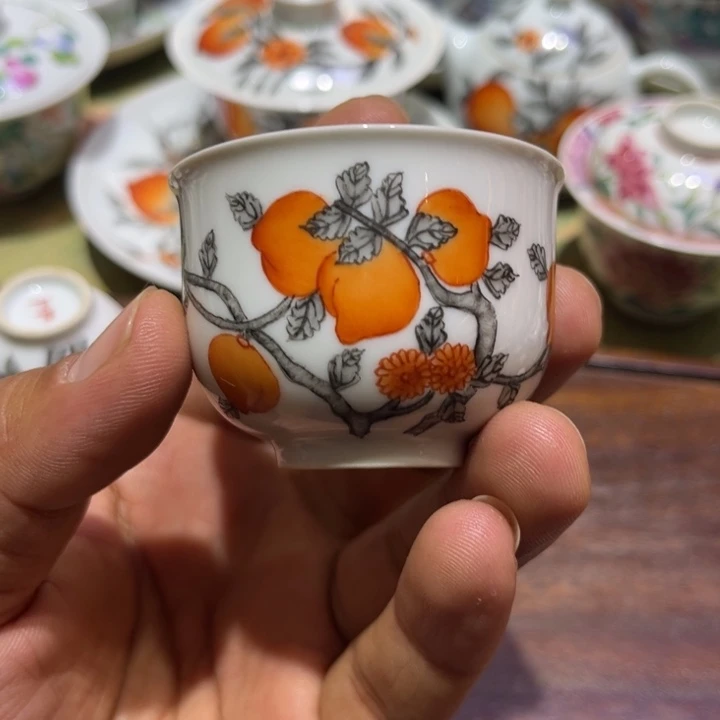 纯手绘精品盖碗杯