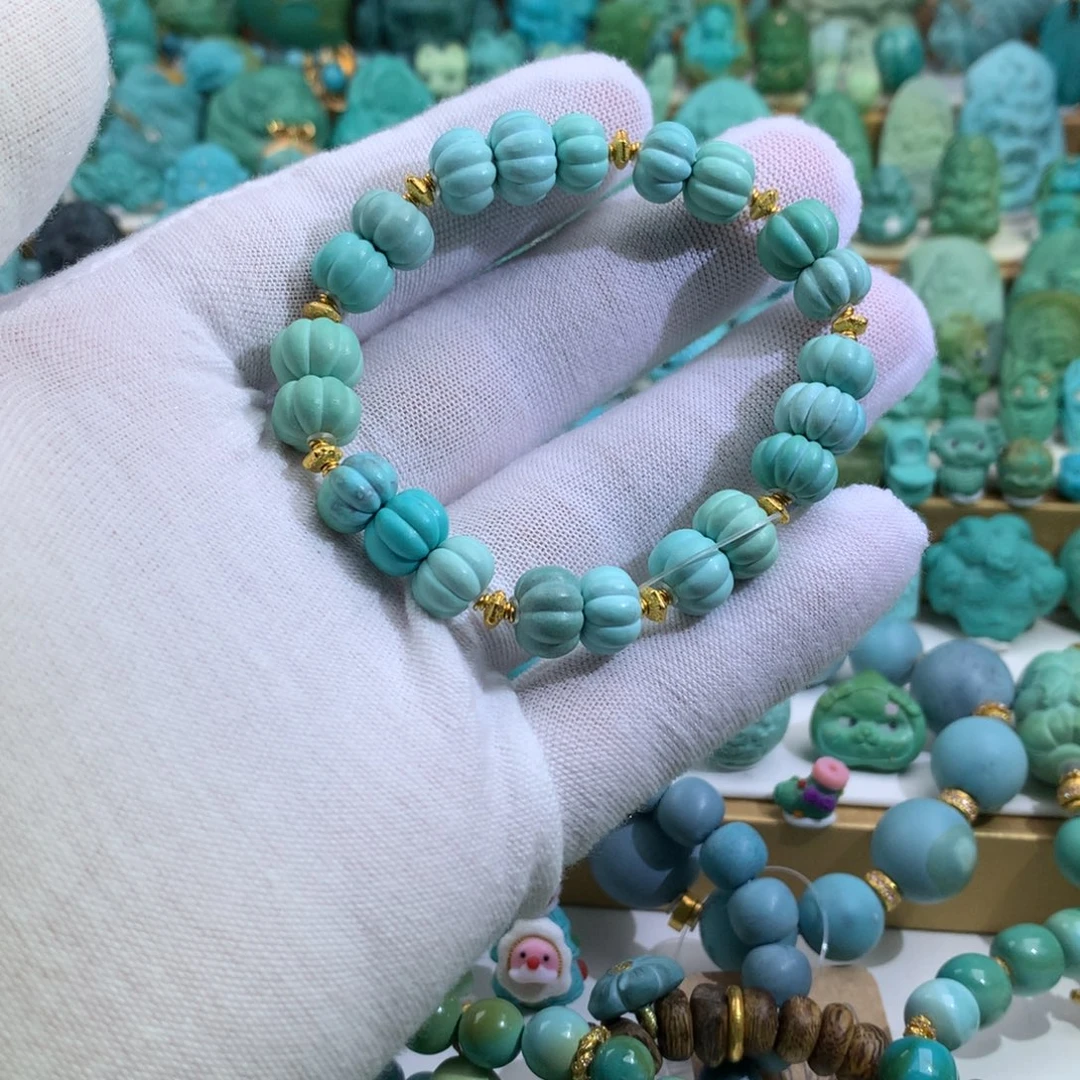 绿松石18K金镶嵌手链