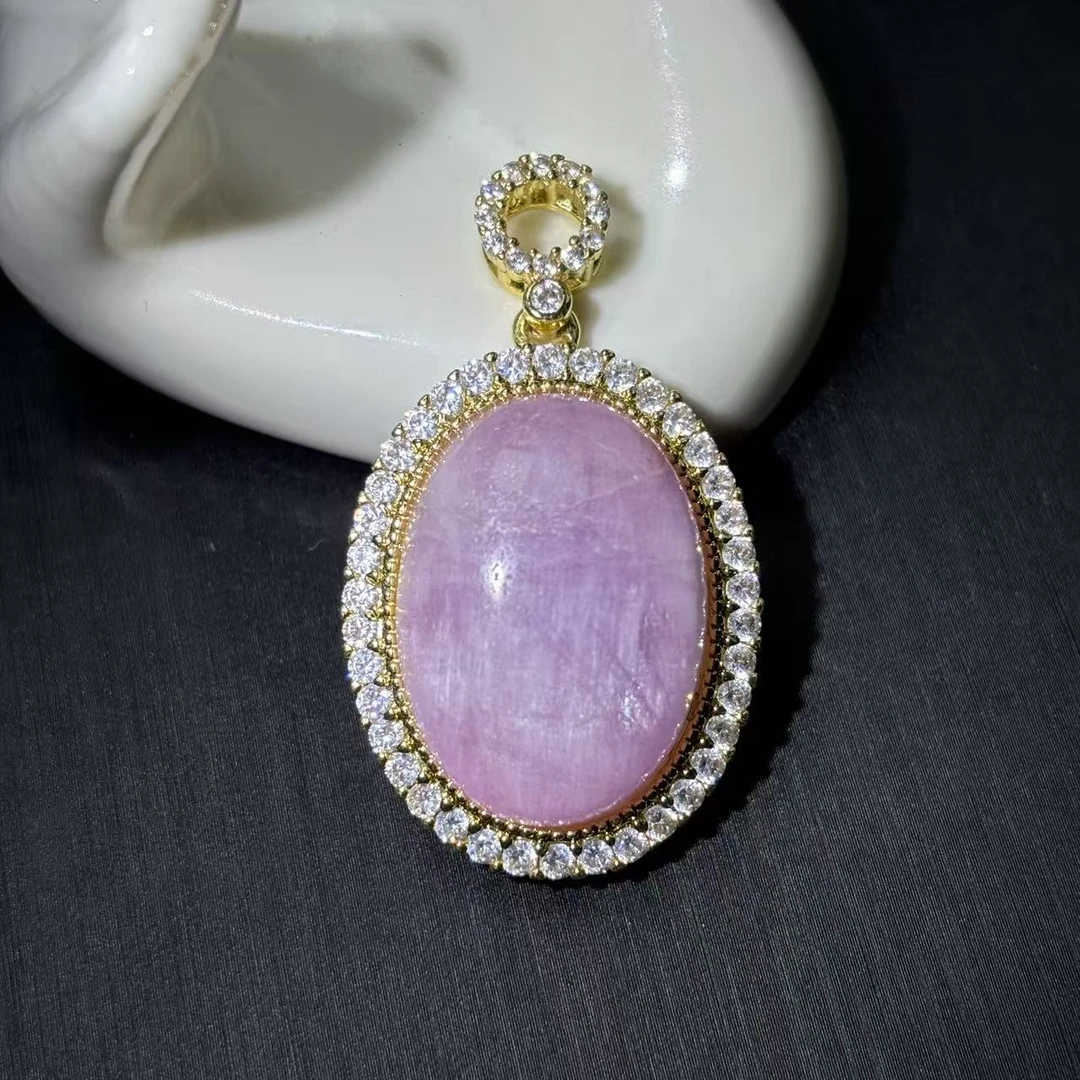 面面来财珠宝CT3874-紫锂辉石紫福贝吊坠-配麻花链