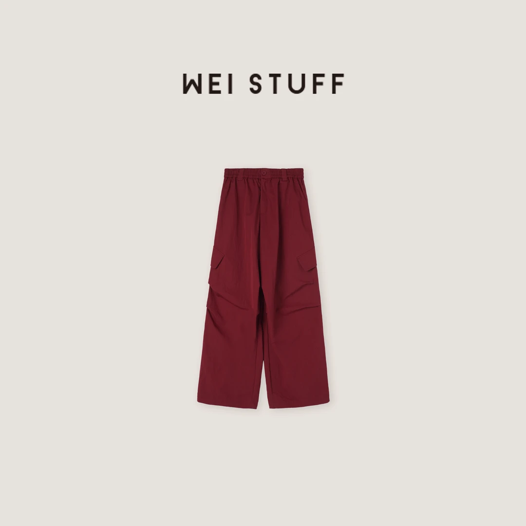 WEI STUFF春夏设计师款美式高腰抽绳时尚宽松工装休闲裤 8978 S