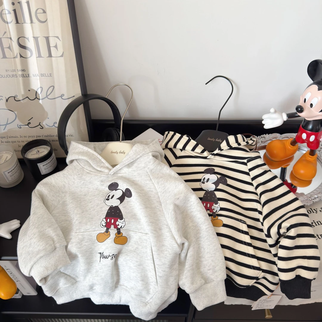 儿童连帽卫衣2025秋季新款长袖男女童休闲卡通宽松上衣潮