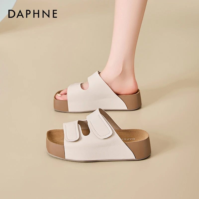 Daphne/达芙妮拖鞋外穿厚底凉鞋夏季2025新款爆款百搭小众鞋子女