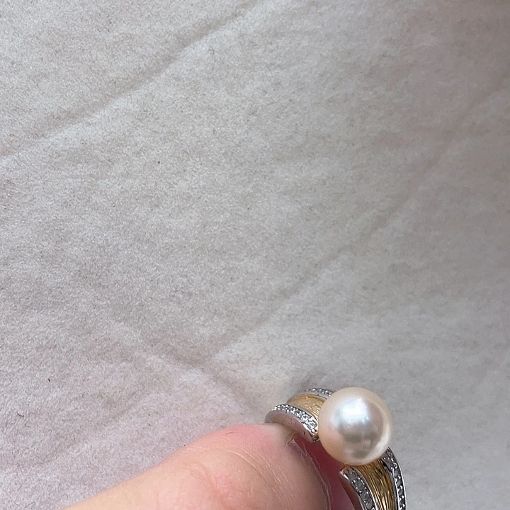 戒指银S925镶嵌海水珍珠