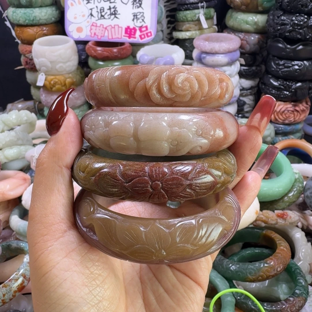 石英质玉（佘太翠）未镶嵌手镯7，5758，一个价