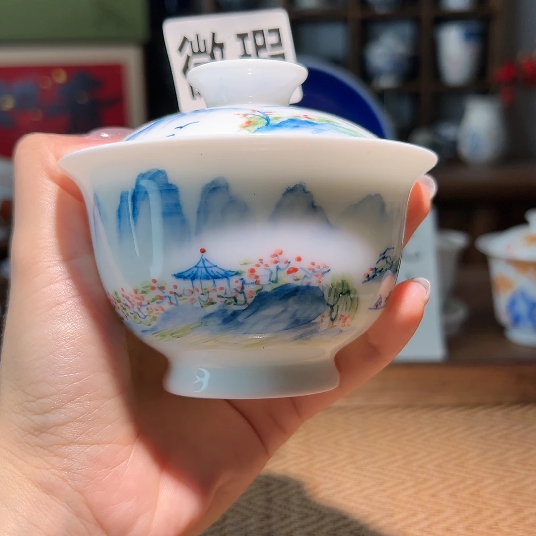 【闪购商品】微瑕 手绘 盖碗