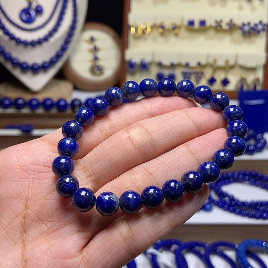群***青未镶嵌青金石单圈手串8mm+